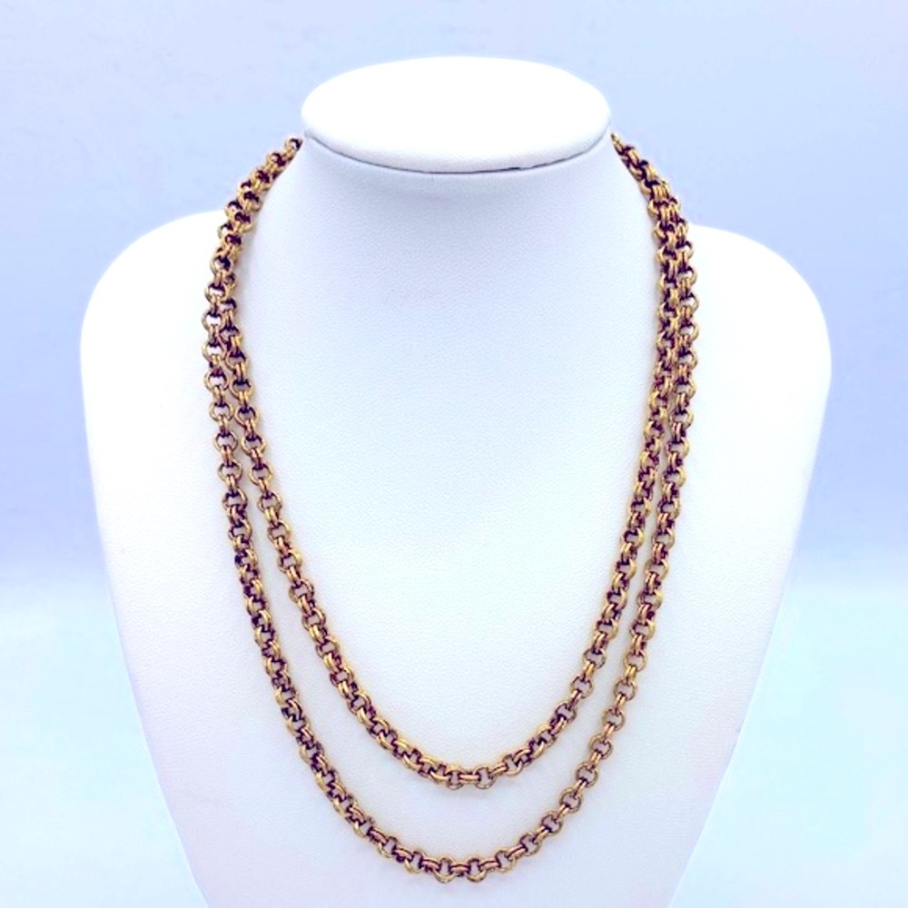 Vintage Joan Rivers Gold Tone Heavy Link Chain Necklace Joan Rivers Collection - Picture 1 of 9